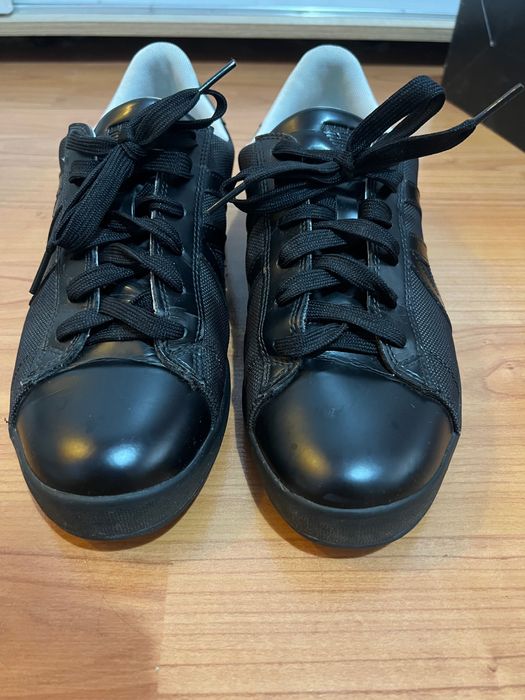 Оригинални кожени мъжки обувки Armani Jeans, черни, номер 42