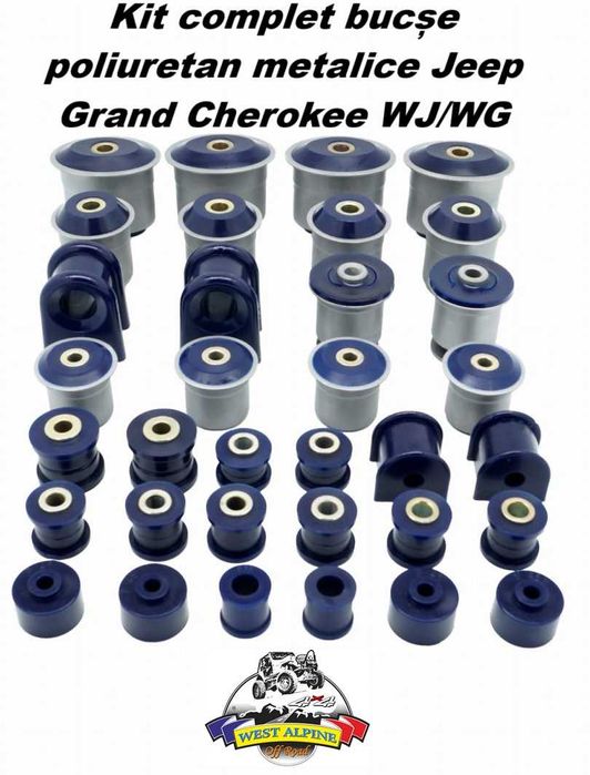 Kit complet bucse poliuretan metalice Jeep Grand Cherokee WJ/WG