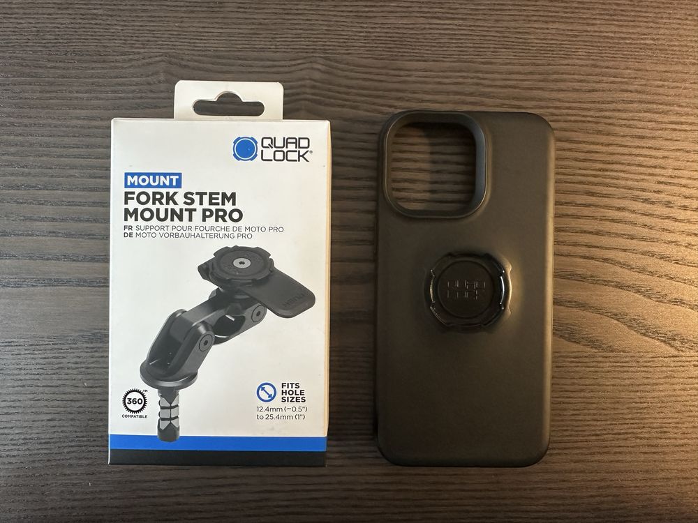 Quad Lock Fork Stem Mount Pro + Калъф за iPhone 14 Pro Max