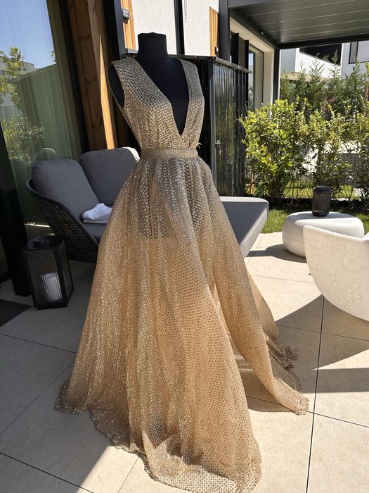 Rochie eveniment paiete mari aurii