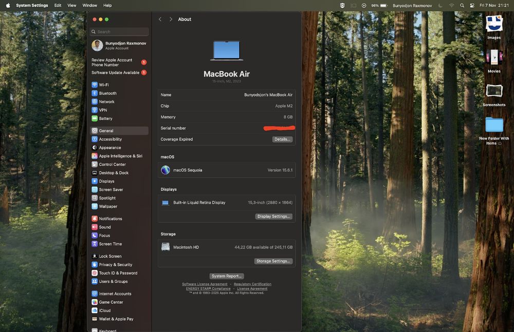 MacBook Air M2 2023 — 15.3" ekran, 8GB RAM, 256GB SSD

Apple M2 chip,