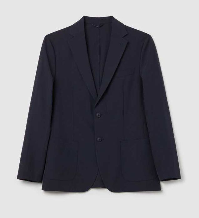 Sacou blazer 40 L slim Massimo Dutti NOU lana Finest Italian albastru