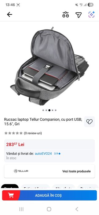 Rucsac ghiozdan bagaj de mana de laptop Tellur