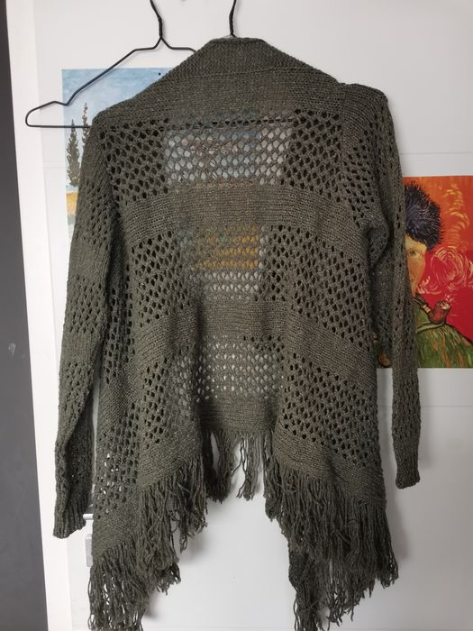 Cardigan verde lână