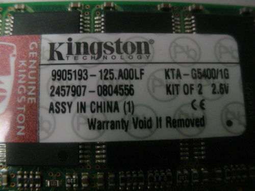 Vand DDR 1 pentru Apple Kingston KTA- G5400-1 GB Kit (2x512 MB)