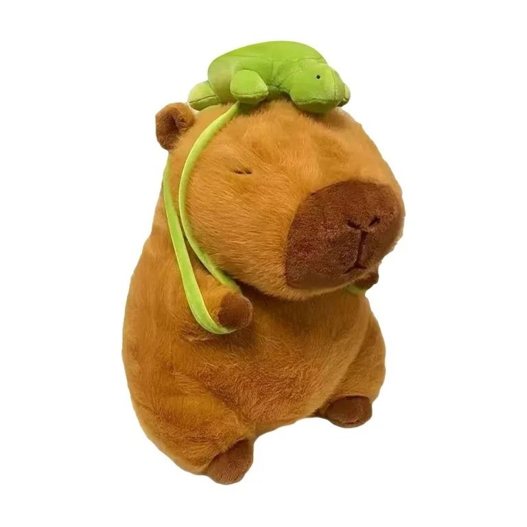 Jucarie de plus Capybara cu rucsac broscuta, aproximativ 40 cm, NOU