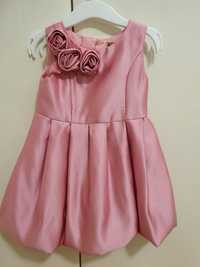 Ted Baker Розова рокля балон с декоративни рози