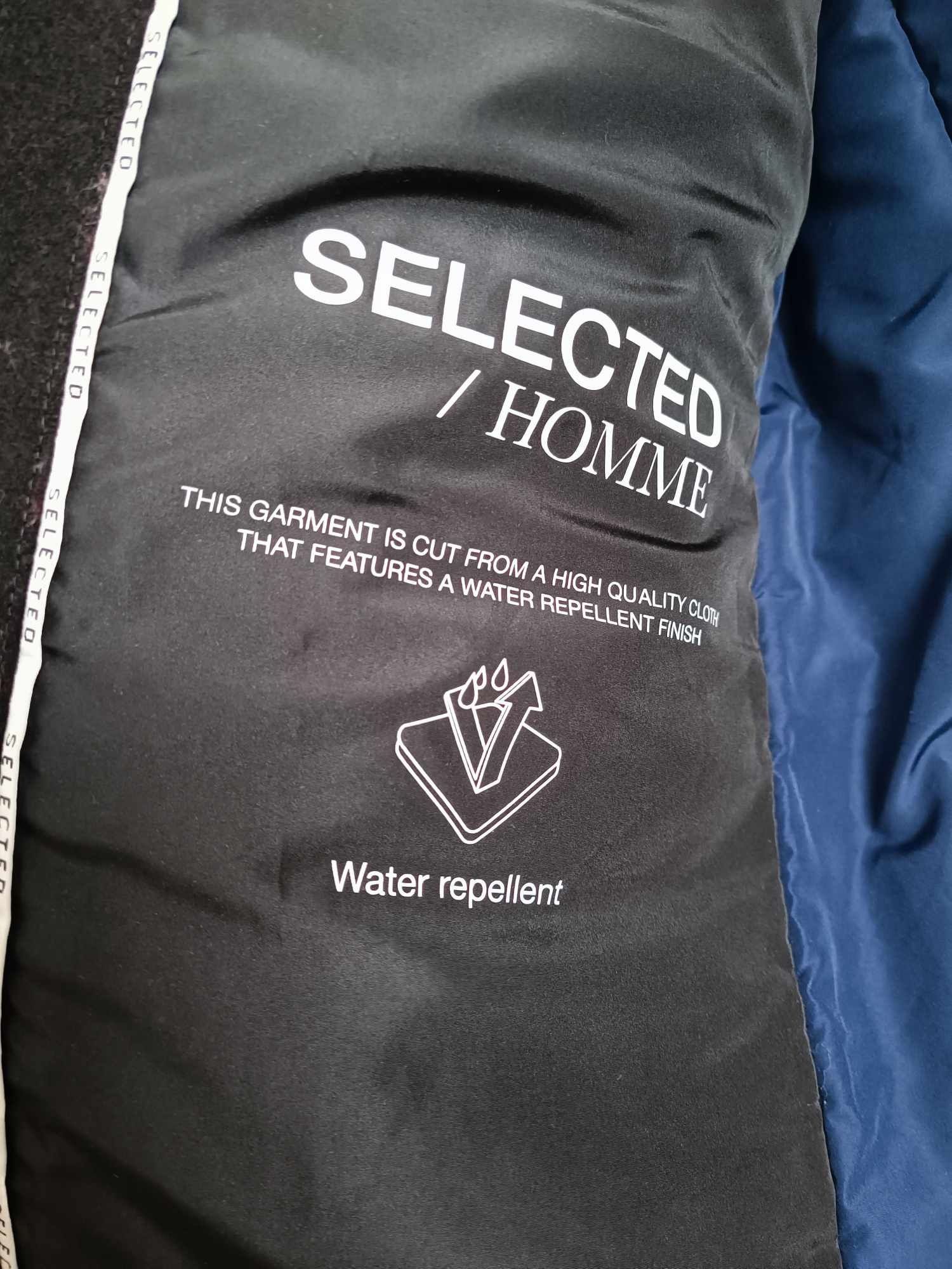 Palton elegant negru water repellent Selected Homme
