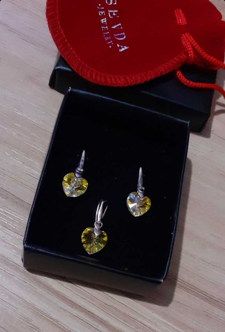 Set bijuterii argint dama cu cristale Swarovski de la Sevda