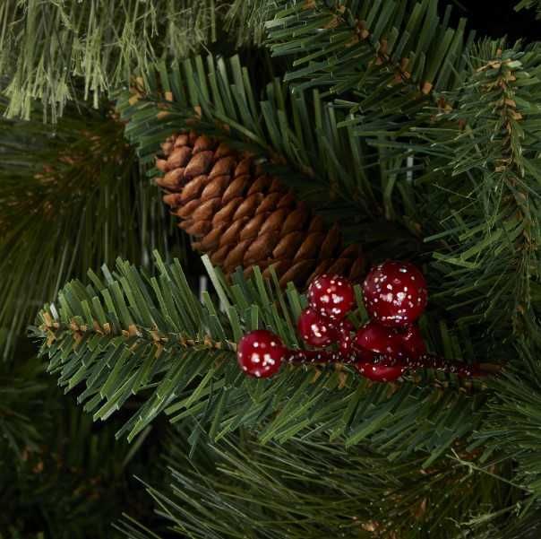 Brad Pom Artificial Verde Conuri Fructe Aspect Nins Craciun 1.83 Metri