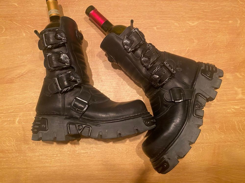 New Rock boots ghete cizme moto biker piele opium militar reactor