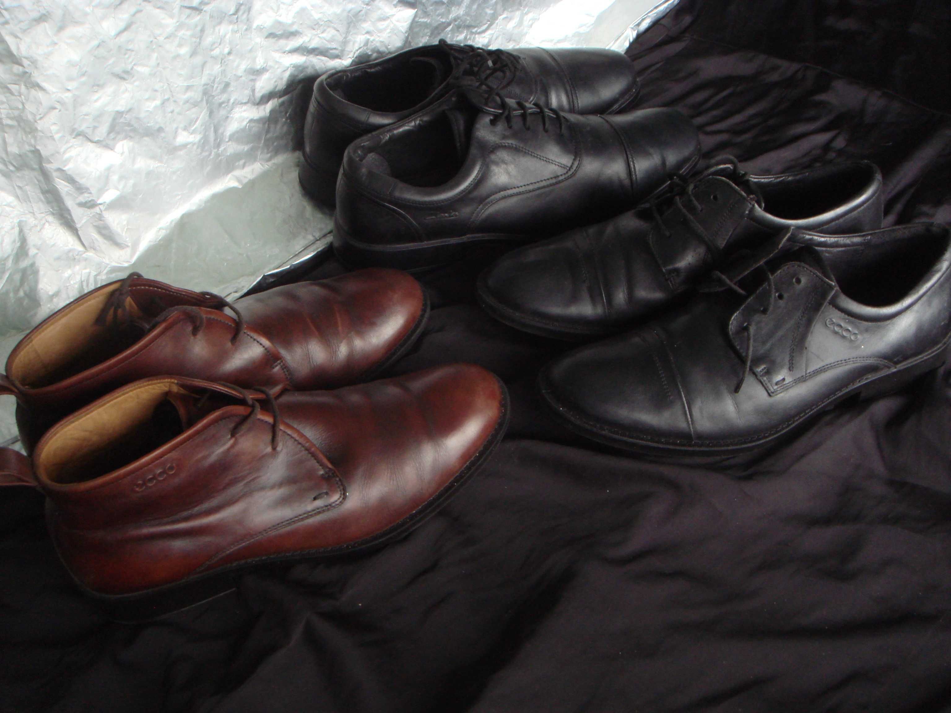 Ботинки ECCO Дания 41 р  и Clarks Англия 43 р Все Оригинал Кожа Натур.