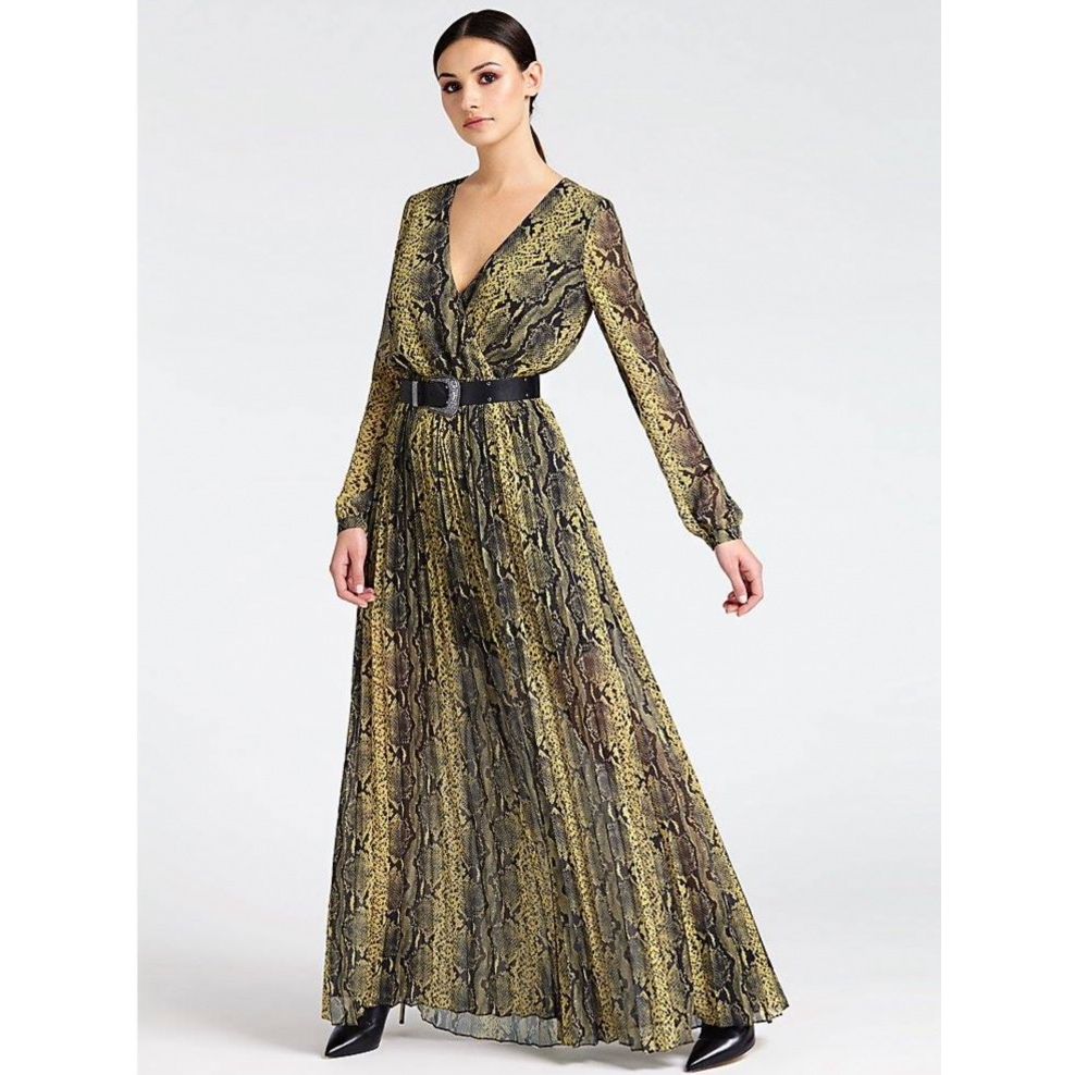 GUESS Официална рокля Maya W94K1G WBUD0 Жълт Regular Fit