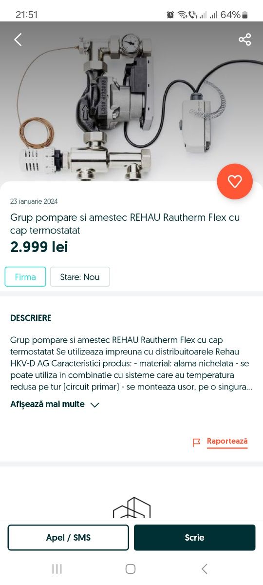 Grup pompare si  amestec  REHAU