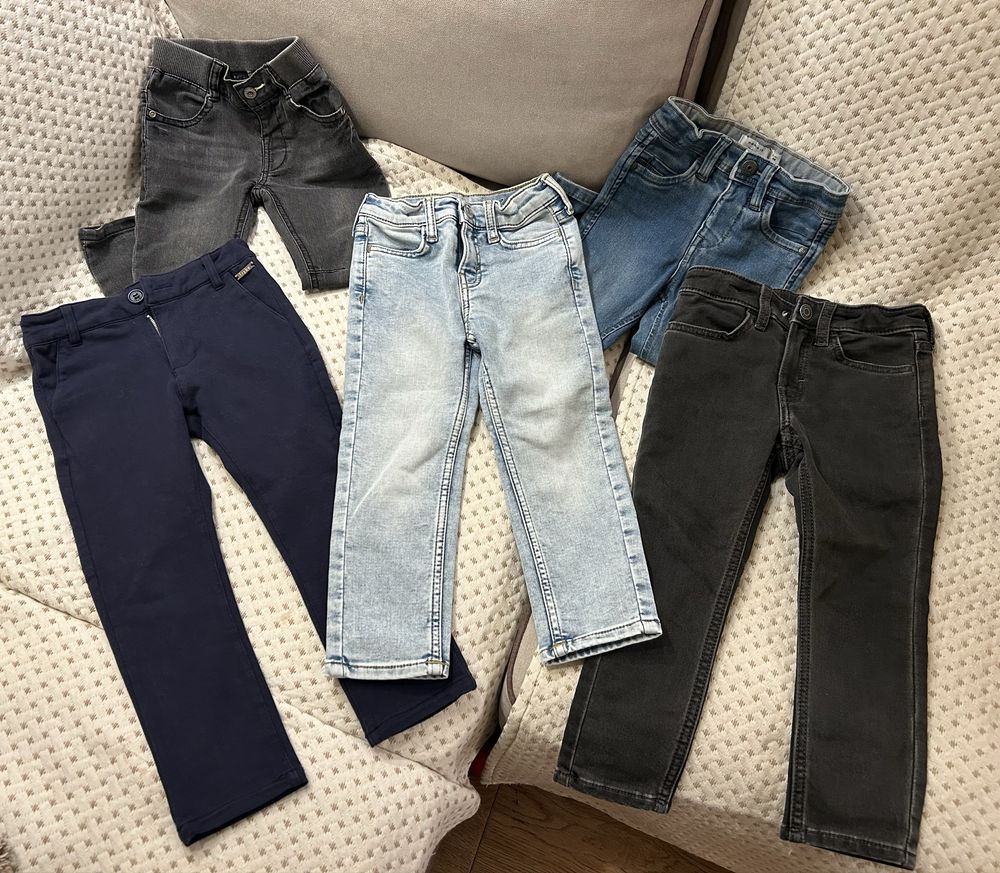 Дънки за момче слим фит H&M, Name it 98 размер сини, сиви