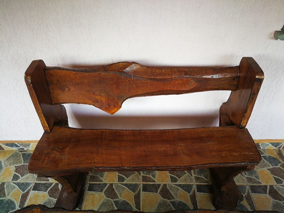 Masa terasa din lemn de nuc și 2 băncuțe