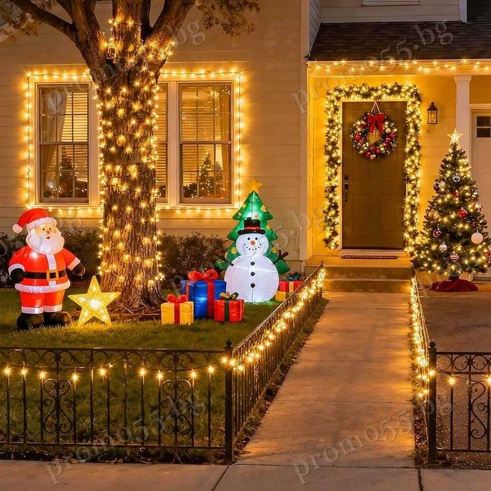 Коледна Светлинна Верига 50м с 250 Диода в Три Цвята Коледна Декорация