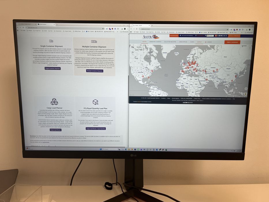 Monitor LG 32” QHD + brat de birou