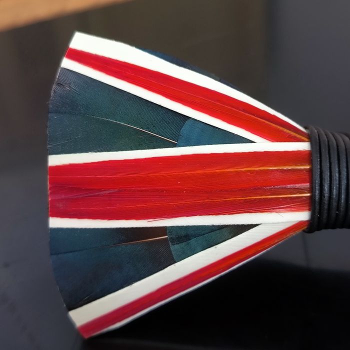 Papion din mătase cu pene de fazan - steag Marea Britanie