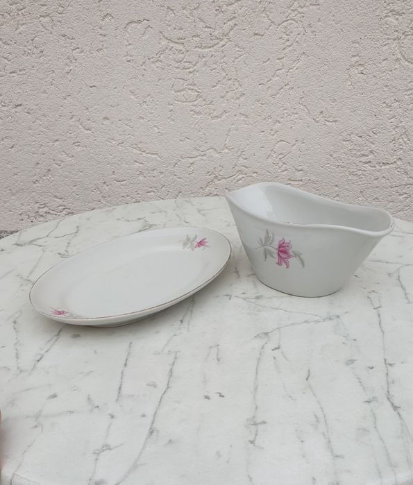 Set sosieră cu platou – porțelan fin de colecție, Bulgaria