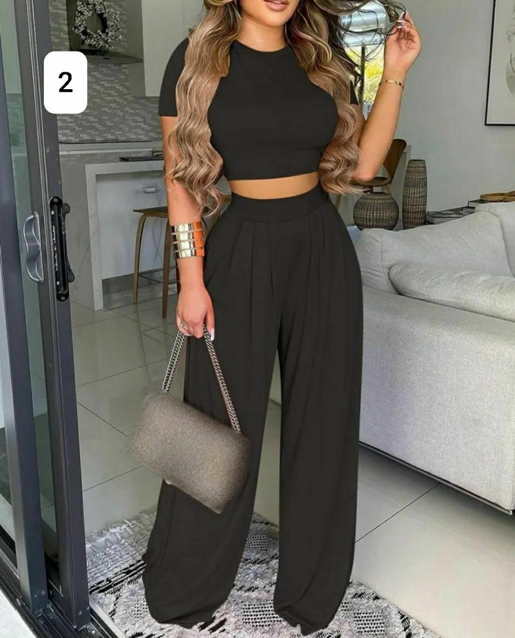 Compleu modern cu pantaloni largi
