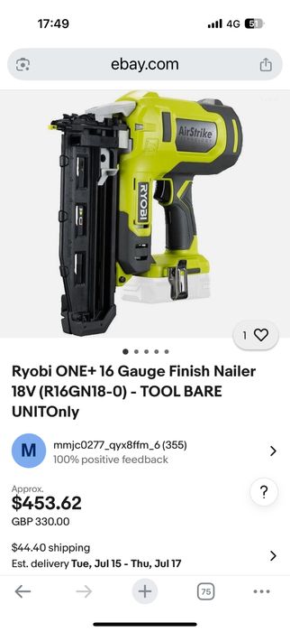Pistol cuie 16G 18V ONE+™