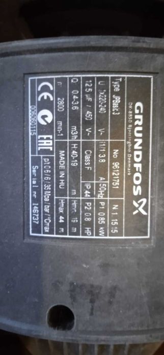 Hidrofor, pompa, presostar si vas Grundfos