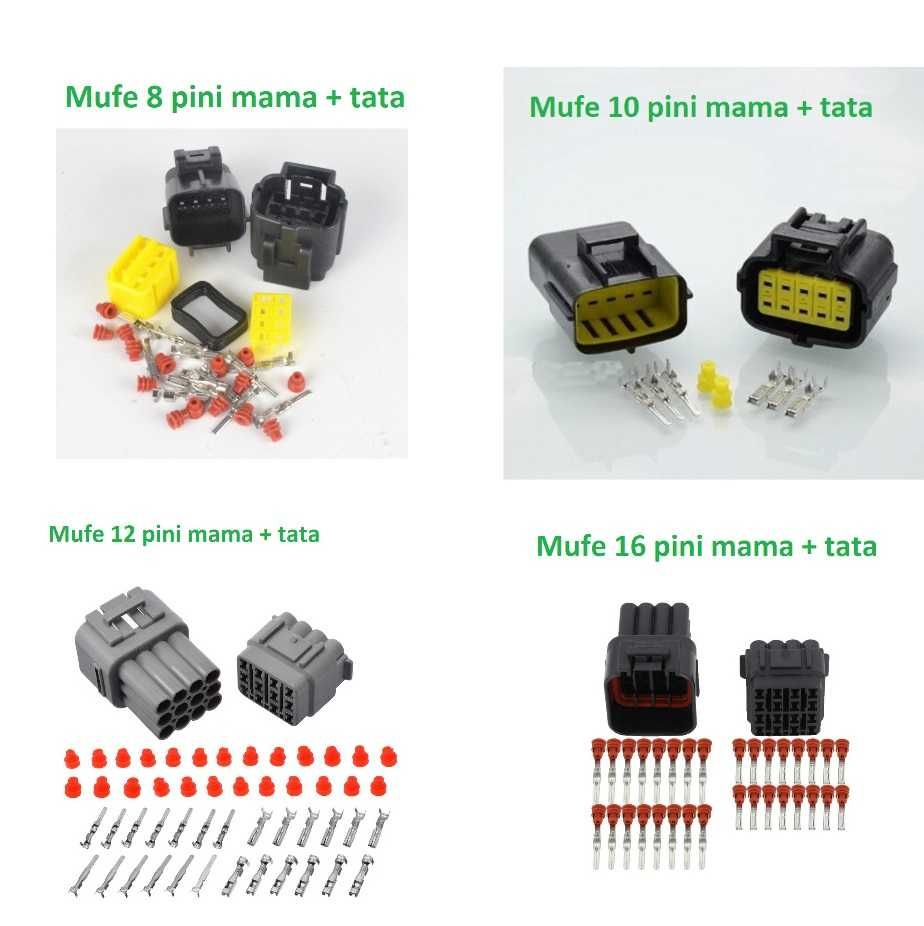 Conectori Auto -Moto  Mufe Electrici Pentru  Utilaje 1 pin - 16 pinii