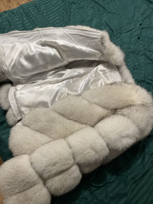 Blană naturala de vulpe,albă