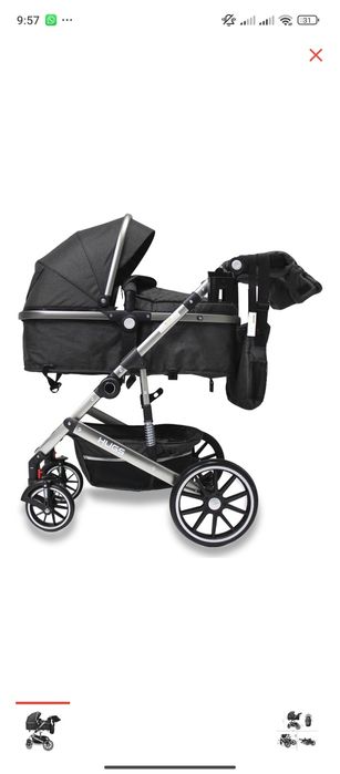 Коляска универсальная 2/1 Hugs sk21 черная в хорошем состоянии