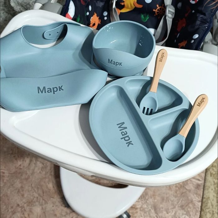 Детская силиконовая посуда/ Силиконовый набор посуды для детей