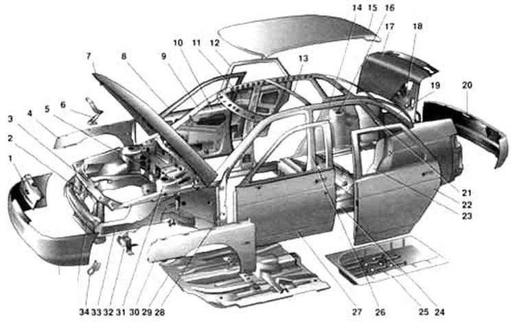 Кузовные запчасти LADA Гранта
