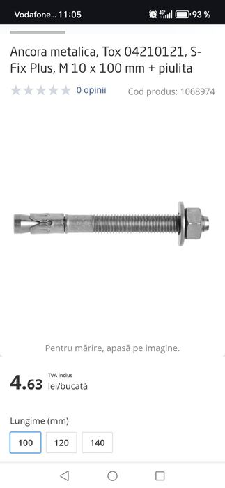 Ancora metalica m 10x100
