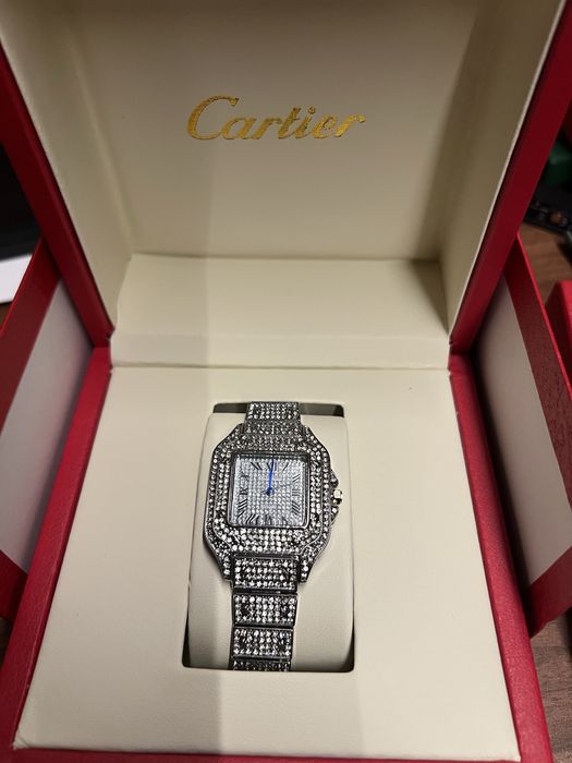 Iced out cartier santos + iced out matcing bracelet