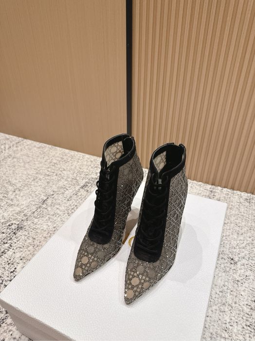 Dior Tribales сетчатые ботильоны со стразами, осень-зима