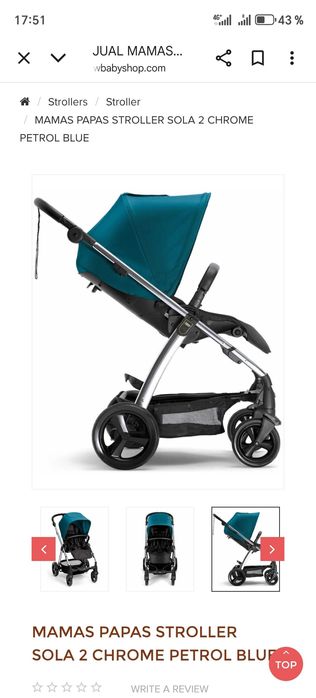 Căruț mamas&papas sola 2 by Cybex travel system+scoica baza Isofix