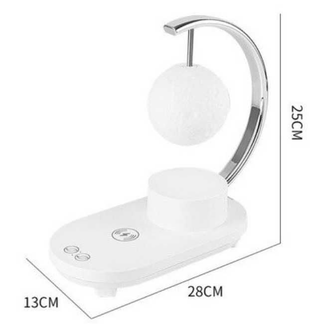 Lampa RGB luna Verk Group cu incarcator wireless 10W, difuzor Bluetoot