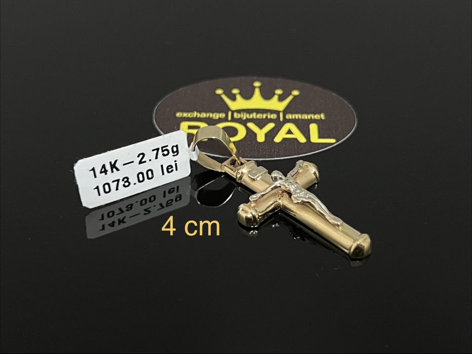 Bijuteria Royal CB : Pandantiv cruce aur 14k 2,75 grame