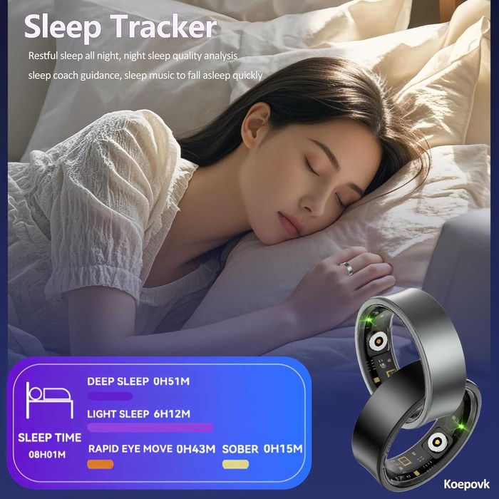 Нов бижутерски умен пръстен за проследяване на съня - пулс - фитнес...