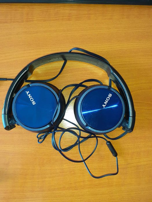 Casti SONY MDR-ZX310APL, Cu Fir, On-Ear, Microfon, albastru