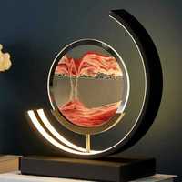 Lampa tip clepsidra cu nisipuri miscatoare, decorativa, 3D dinamica