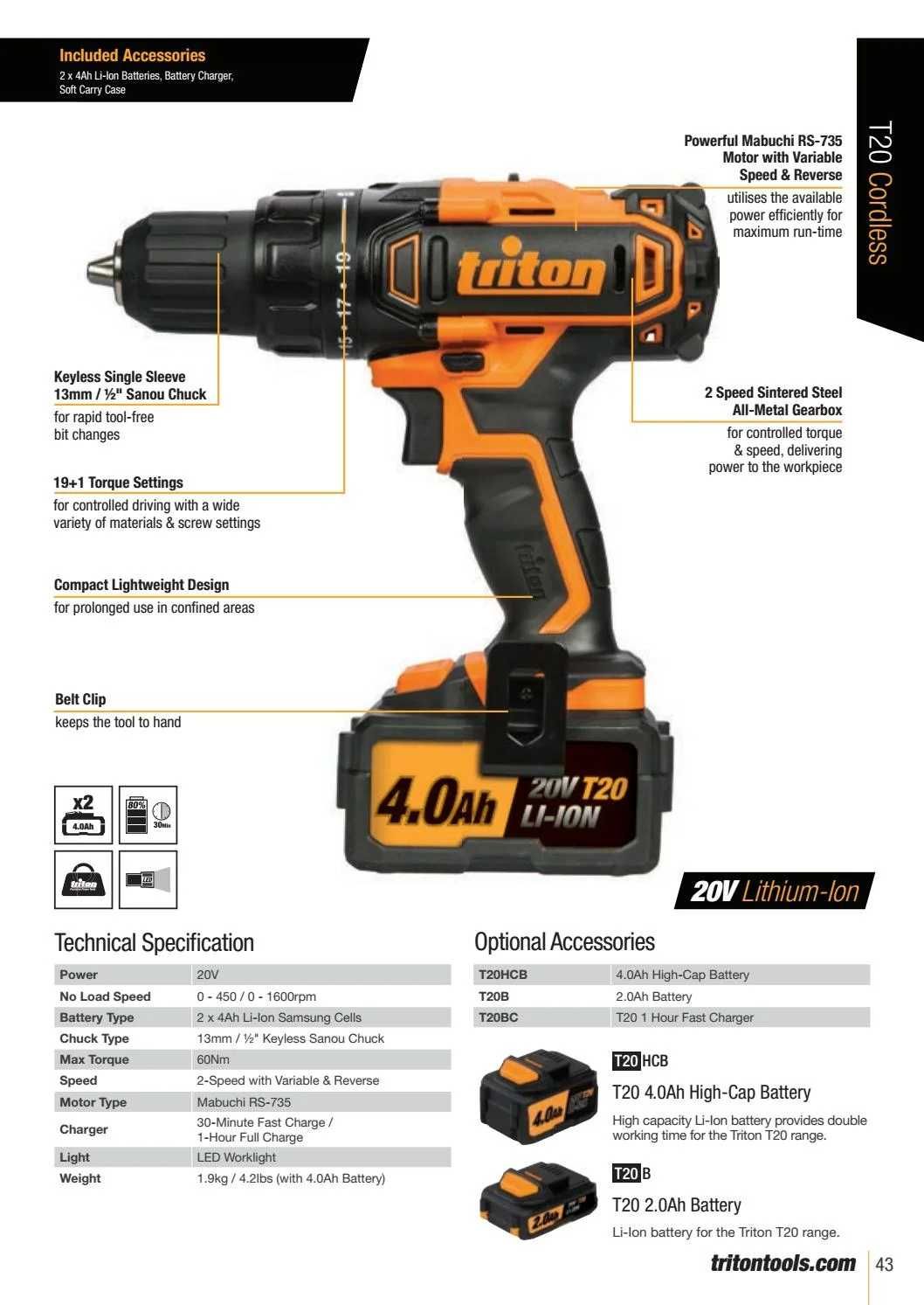 Нов Винтоверт - Triton / Li-on /4 amp батерия- Англия