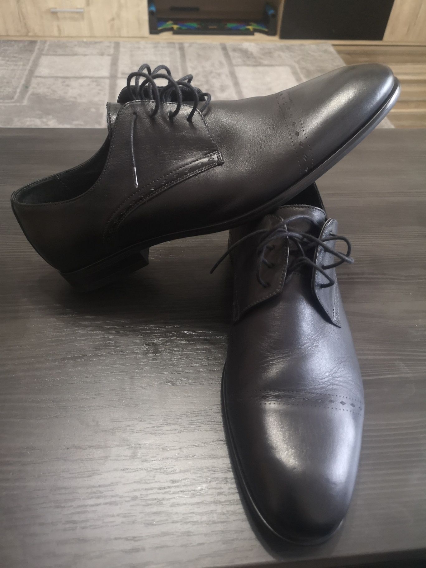 Pantofi negri piele Mire sau costum
