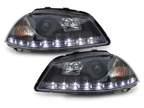 Faruri DAYLINE compatibil cu Seat Ibiza 6L (04.2002-2008) Negru