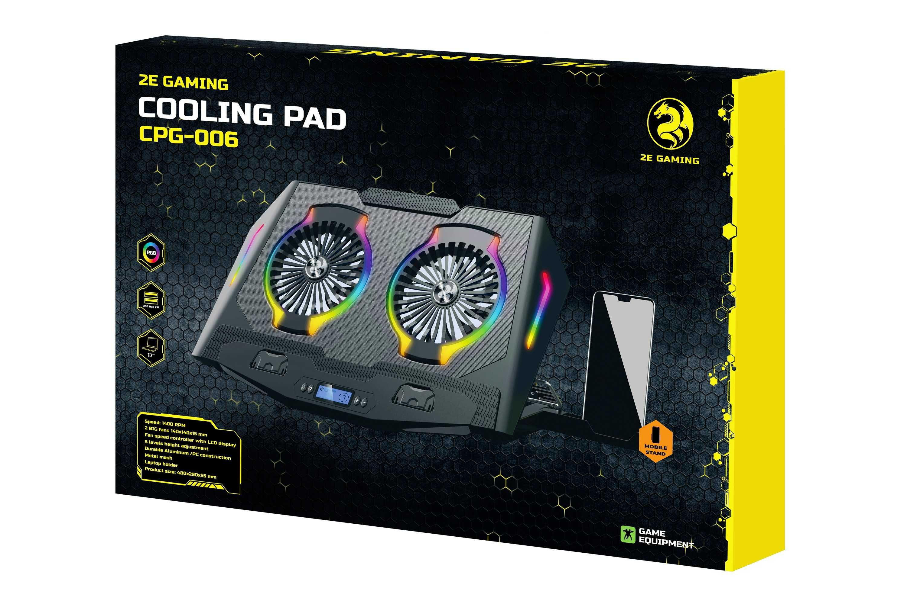 Охлаждающая подставка 2E Gaming Cooling Pad CPG-006 17.3` Black