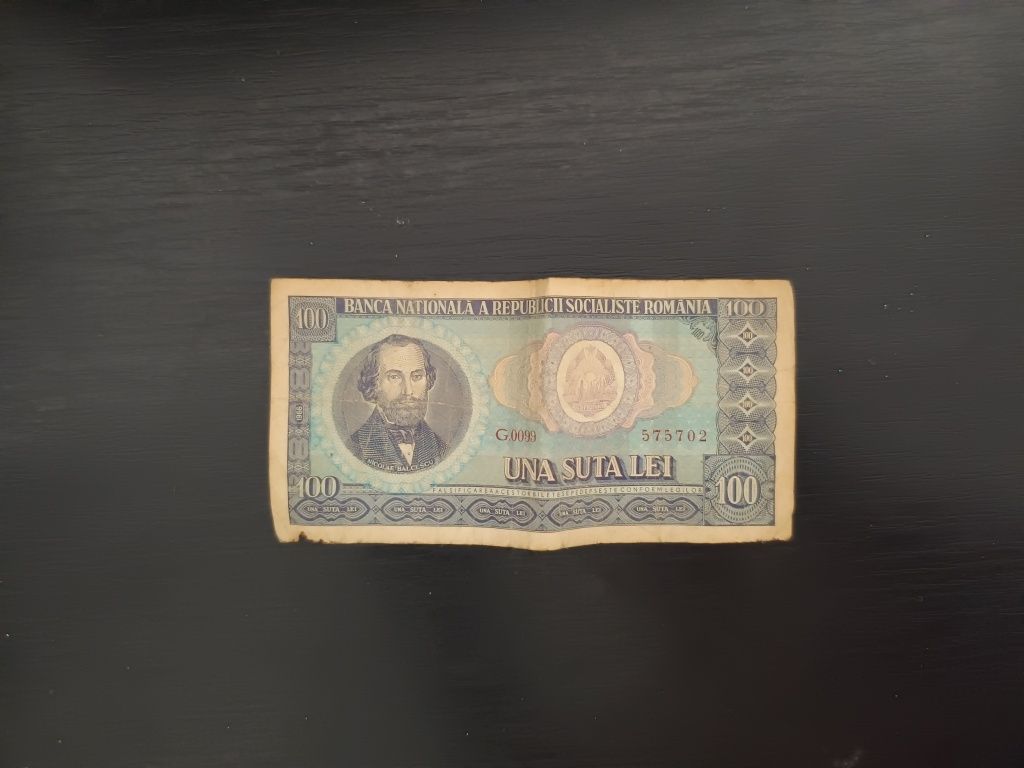 Bancnota Una SUTĂ LEI 1966 Nicolae Bălcescu