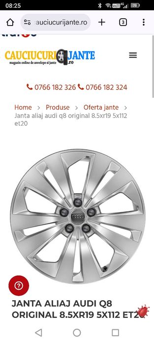 Vand set jante 5x112 R19 et20 originale Audi Q8 ,Q7