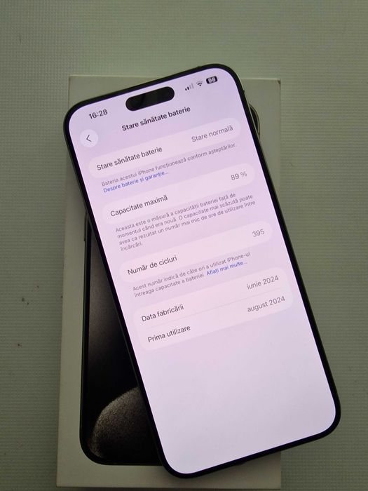 iPhone 15 Pro Max , 256 Gb , 89% sanatate baterie , IMPECABIL !