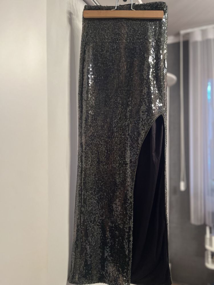 Дълга Пола с паети Bershka  #вълнена Жилетка тип яке