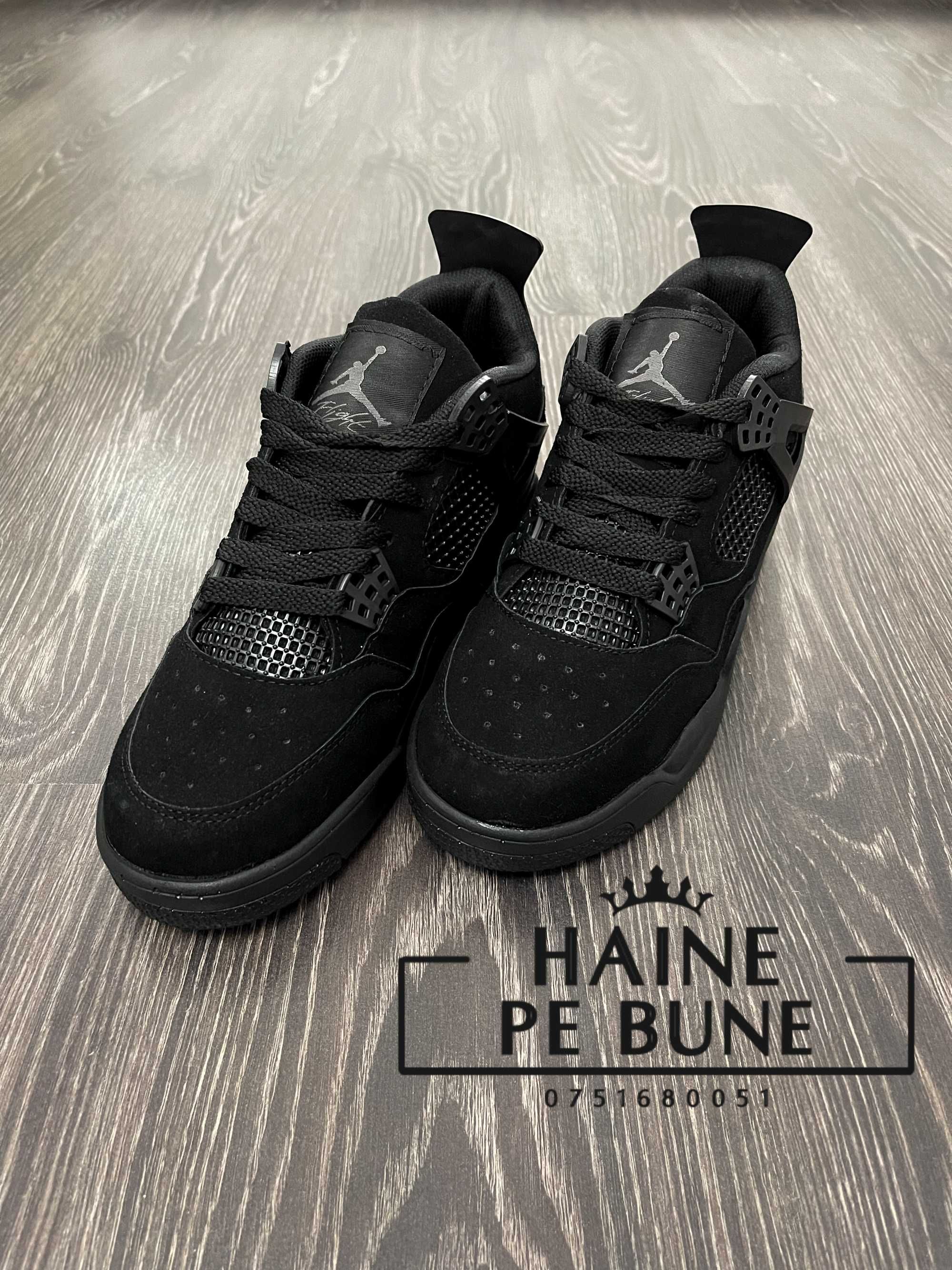 Adidasi Nike Air Jordan 4 Retro Black Cat ProdusNOU Tenesi Fete Baieti